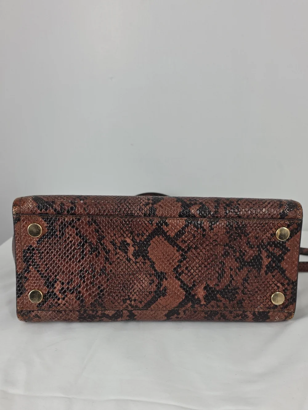 MICHAEL KORS WOMENS MARILYN‎ CROSS BODY BAG SNAKESKIN PRINT BROWN BLACK
